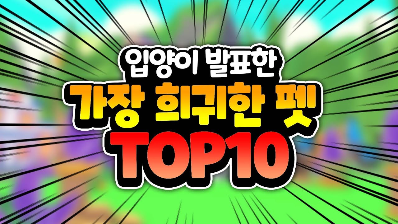 [입양하세요] 입양에서 가장 희귀한 펫 1위부터 10위는?