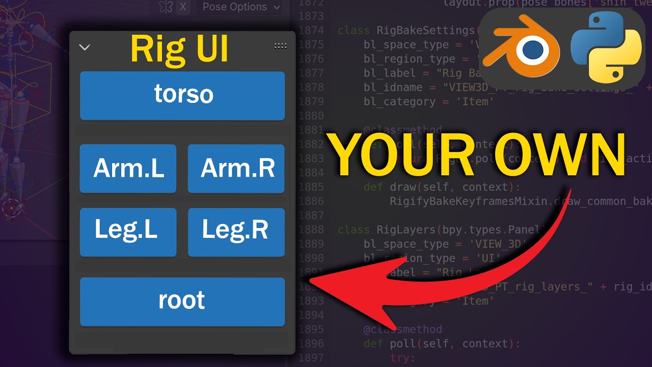 Создайте простой пользовательский интерфейс Rig с помощью Blender Python