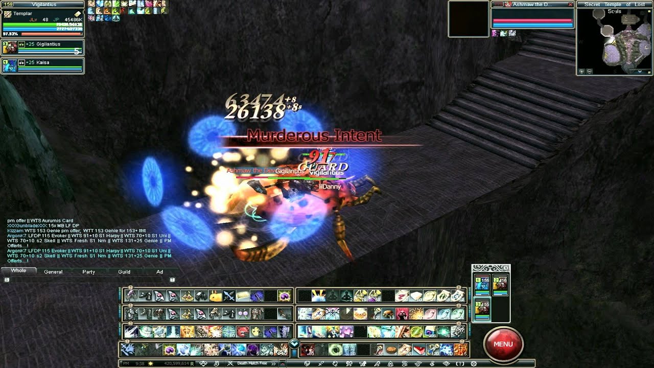 Rappelz - HM Kynish and Ashmaw Solo Attempts (60% hp event)