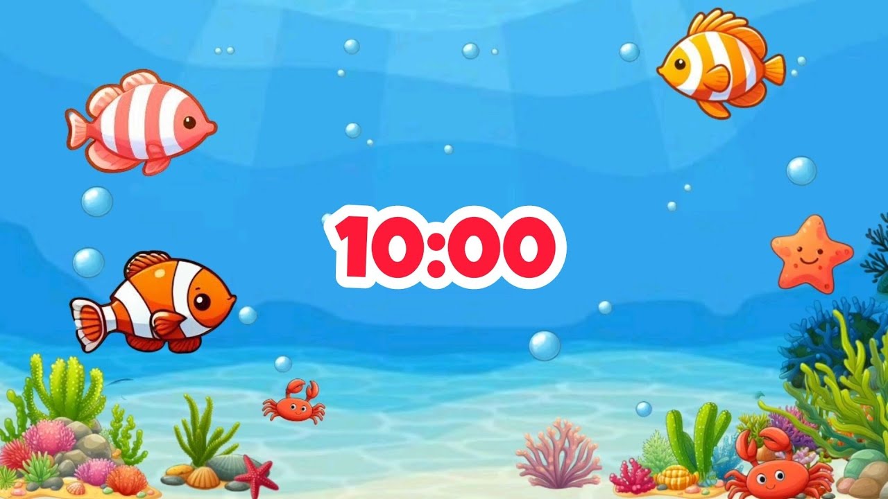 10 Minutes Timer for Kids ⏰ | Fun Countdown with Music & Cute Animation
