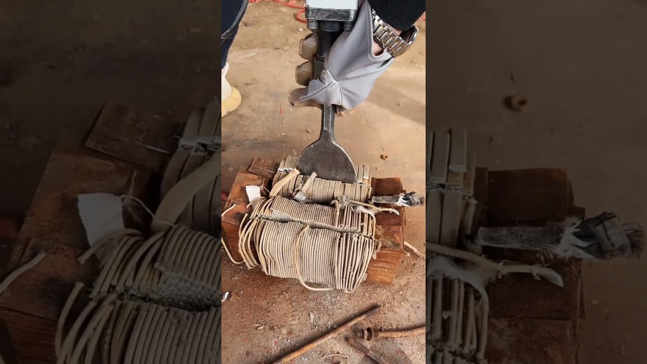 Aluminum Clad Old Welding Machine Transformer Has Disassemble For it's Recycling #weldingmachine