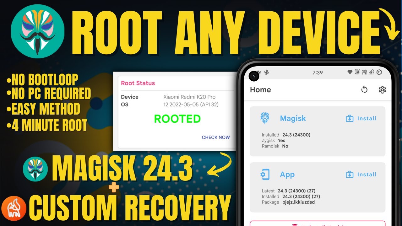 How To Root Mobile Using Magisk V24.3 and Custom Recovery