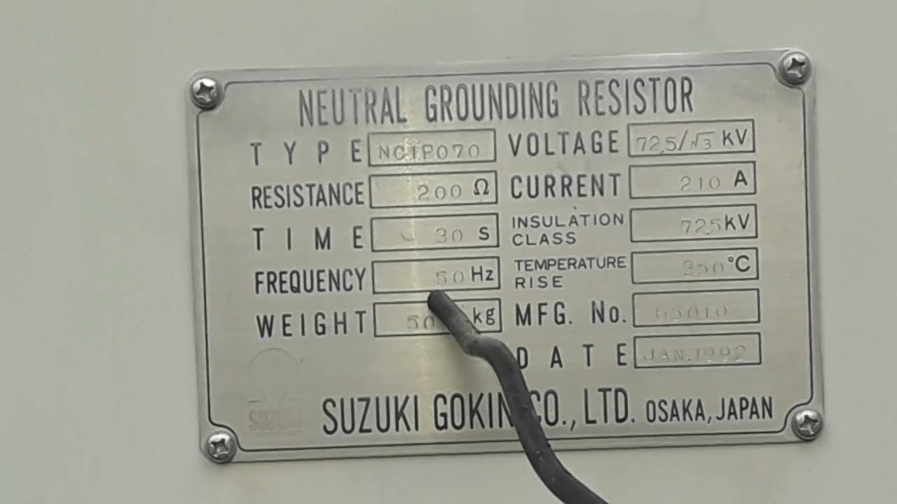 Penjelasan Uraian Fungsi dan Bagian bagian NGR Neutral grounding Resistor Function and Part Of NGR