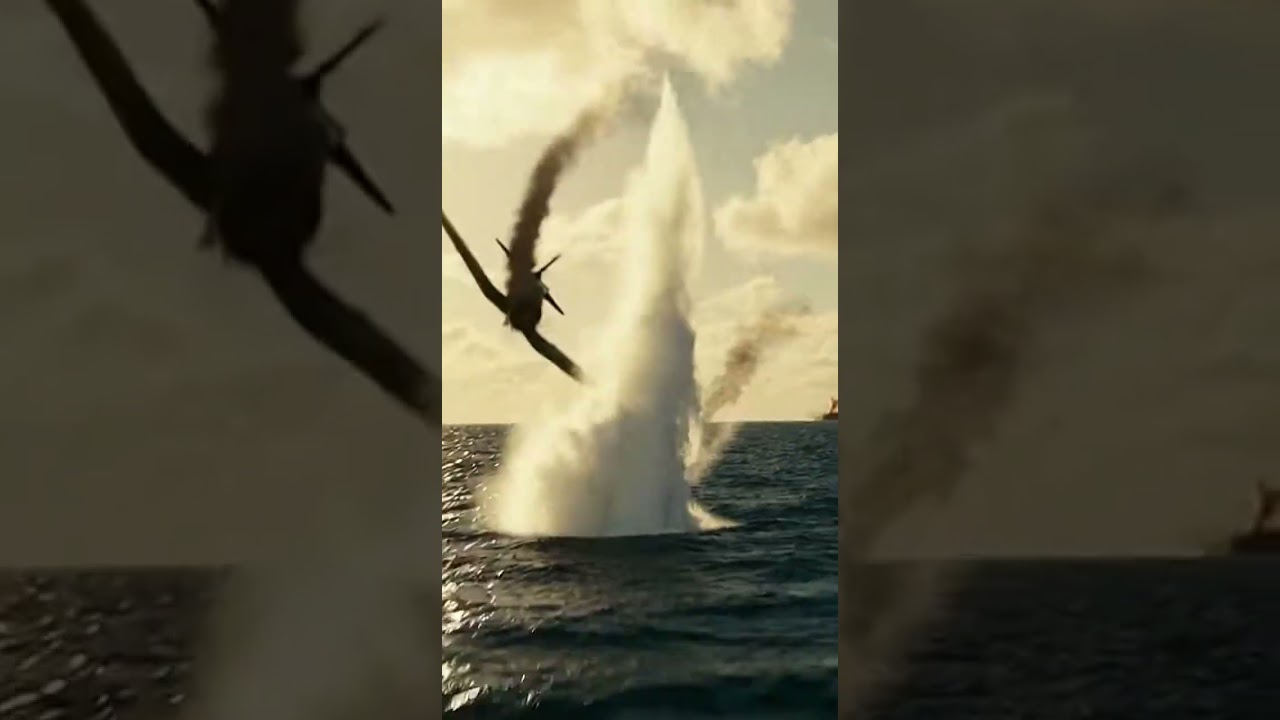 WW2: Dive Bombers Attack Aircraft Carrier Pacific Air Strike 1942 #shorts #shortsfeed