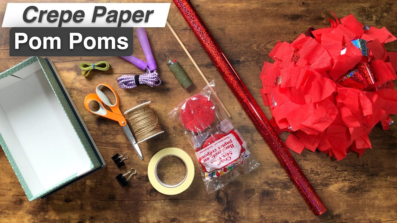 How to make Crepe Paper Cheer Leader Pom Poms | Metallic Accents!