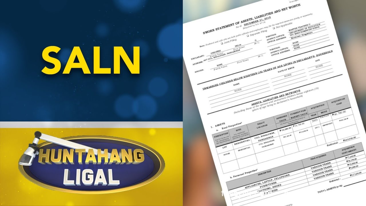 Mga Dapat Maunawaan Tungkol sa SALN | Huntahang Ligal