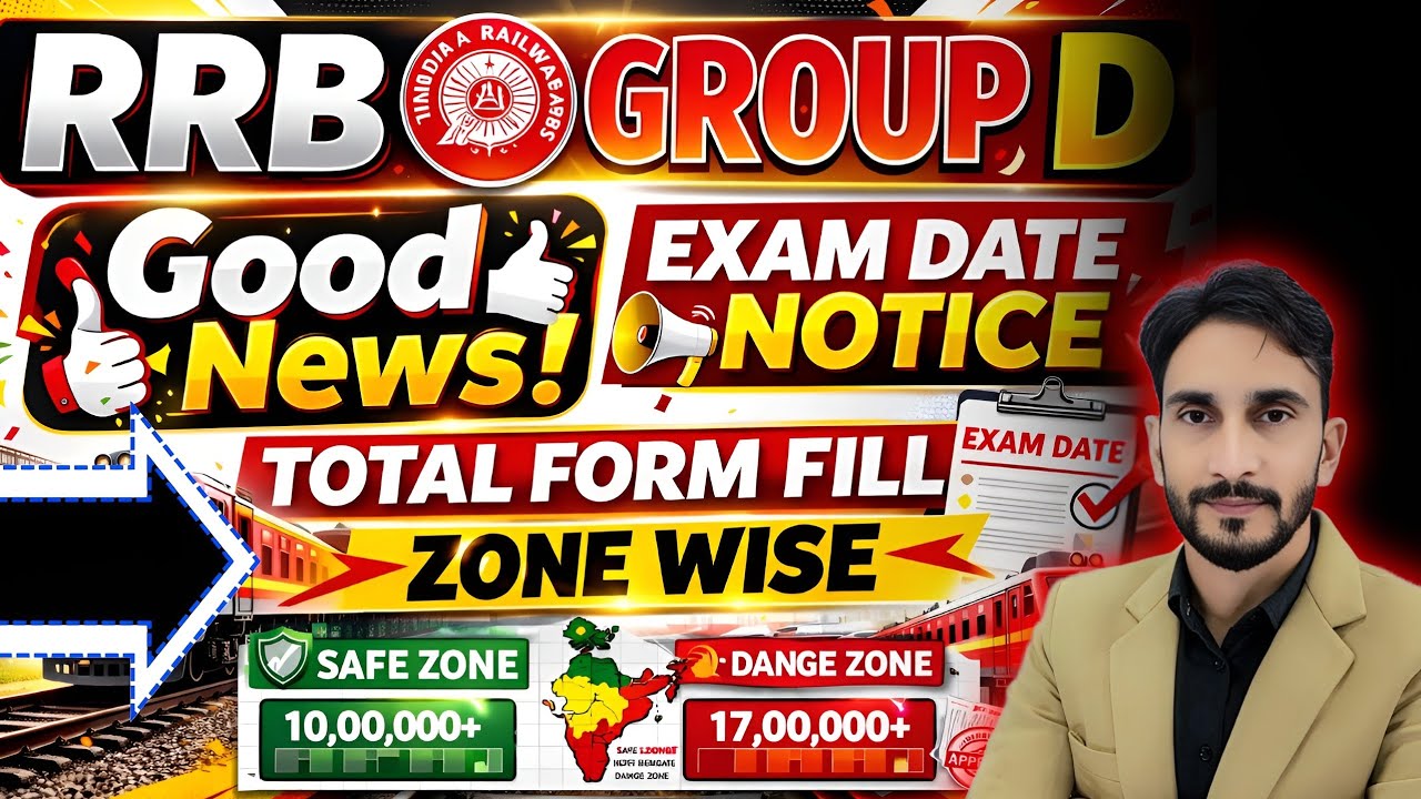 RRB Group D 2026 Exam Date Big Update 🥳| Total Form Fill Up All Zone Wise Data🔥