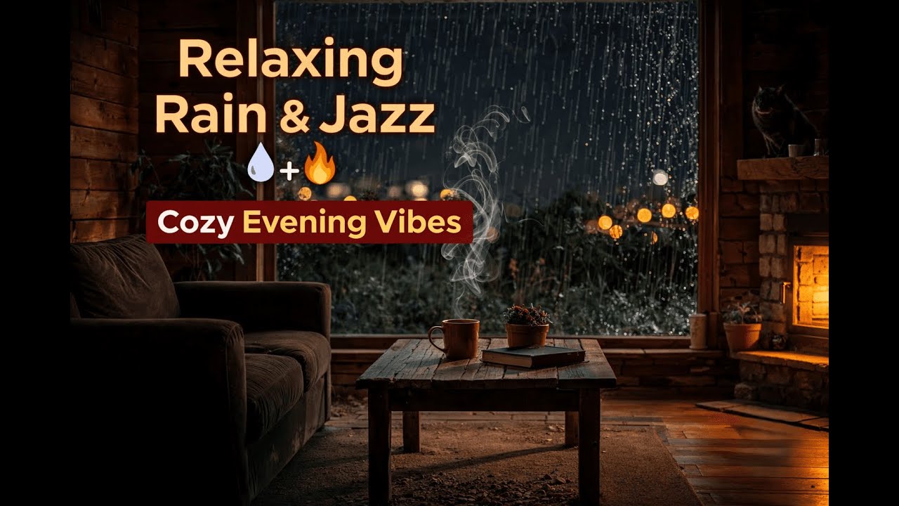 Relaxing Rain & Jazz LoFi – Cozy Evening Vibes for Study & Relaxation 🌧️🔥