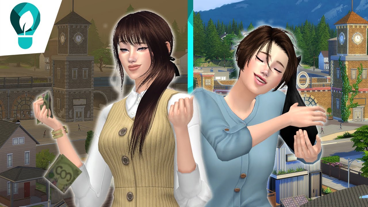 Gemelas opuestas (frigana y materialista) se mudan a Evergreen Harbor 🌱 Sims 4: VIDA ECOLÓGICA #01