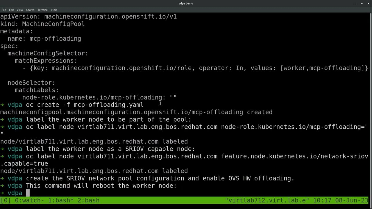 vDPA in OpenShift demo