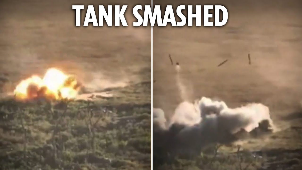 Russian tank blown sky high by Ukrainian drone as Putin’s counterattack in Kursk flounders