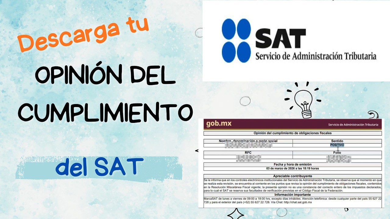Descarga tu opinión del cumplimiento de obligaciones fiscales SAT