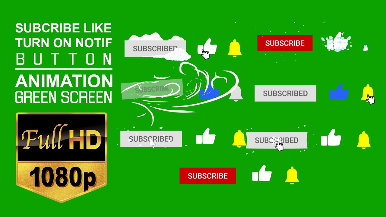 Subscribe Button Cool Animation + Sound Effect (Green Screen)