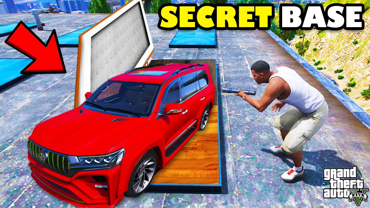 Franklin Went Inside The Secret Base On His Roof In GTA 5 | SHINCHAN and CHOP