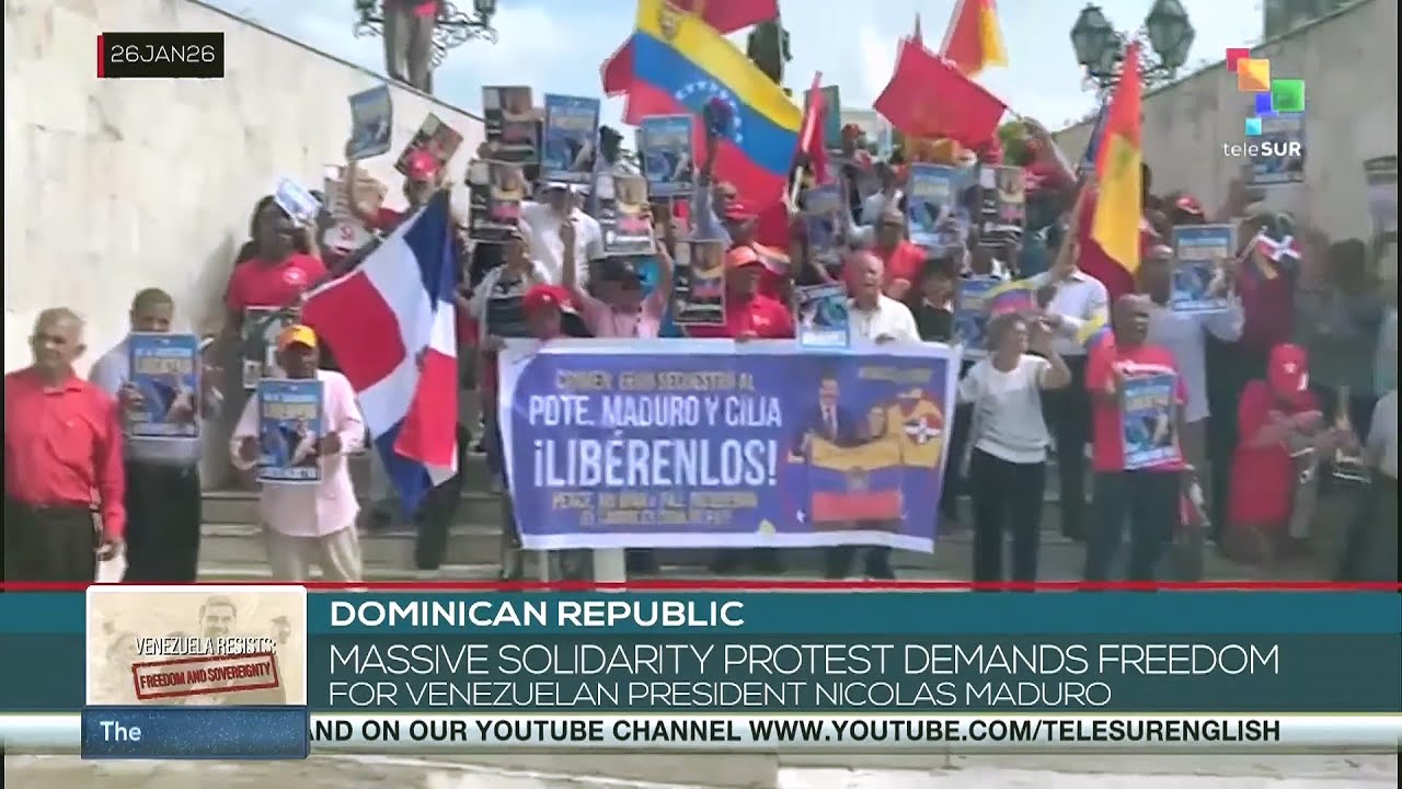 Dominican Republic, massive solidarity protest demands freedom for Venezuelan Pres. Maduro
