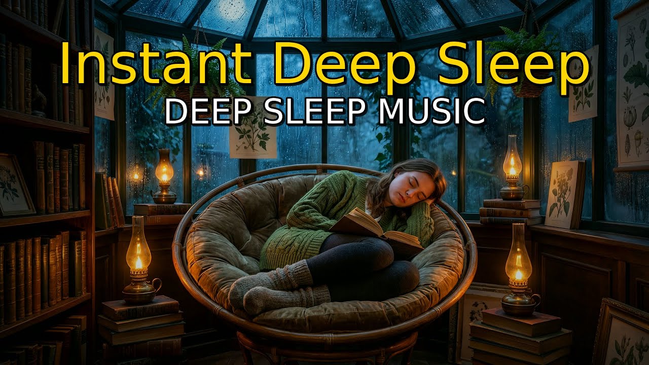 Deep Sleep Music • Midnight Storm in Victorian Garden ⛈️