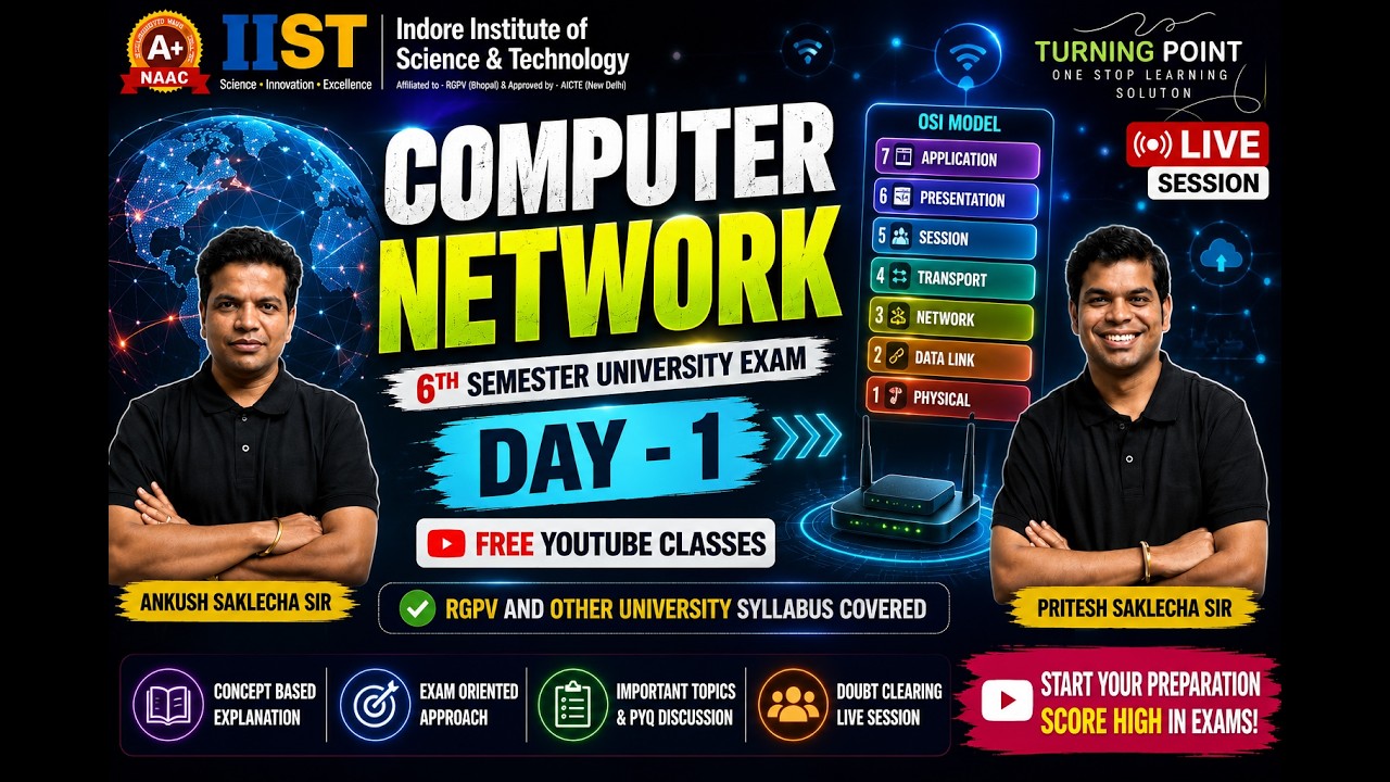 DAY 1 | Computer Network | Semester Exam | Free YouTube Series | Complete Course | RGPV and others