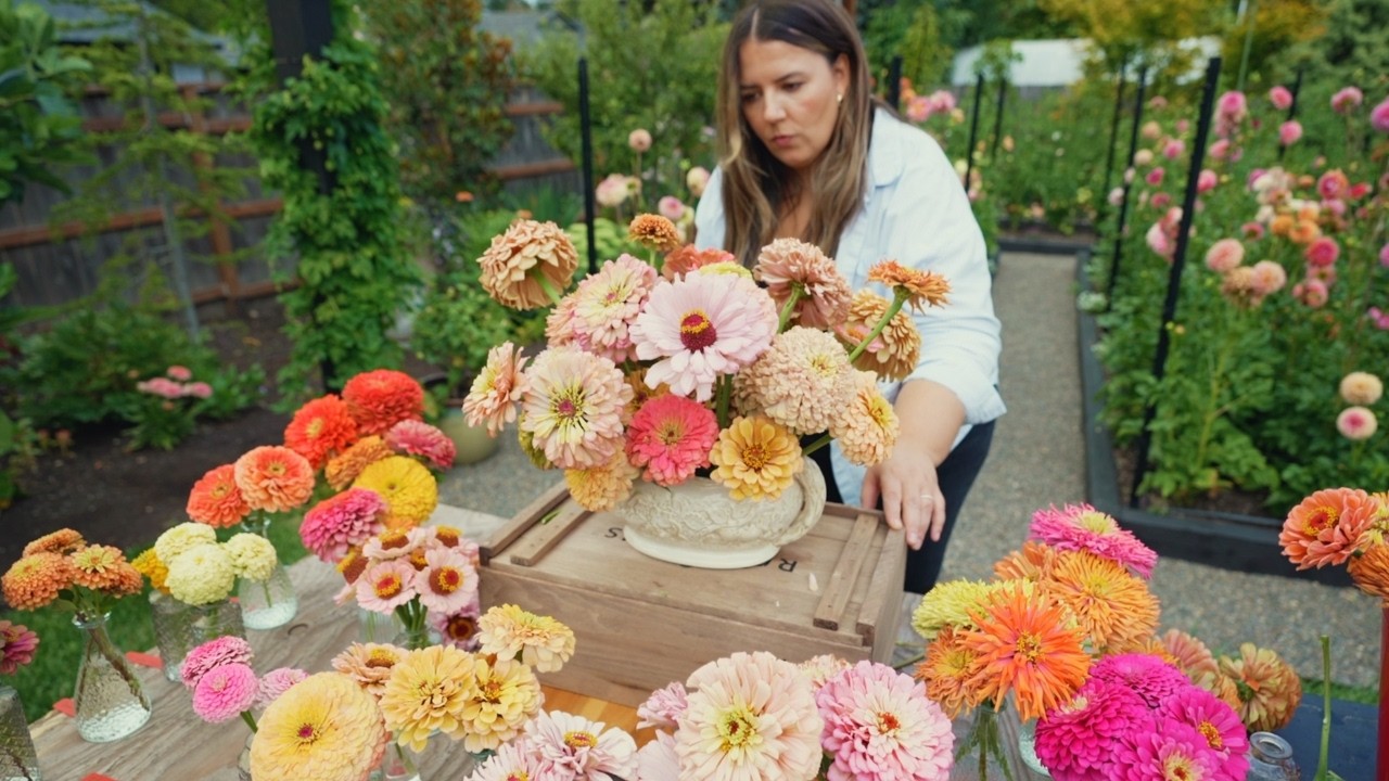 2025 Zinnia Garden Tour + A Beautiful Cut Flower Arrangement! 🌸🌿🥰