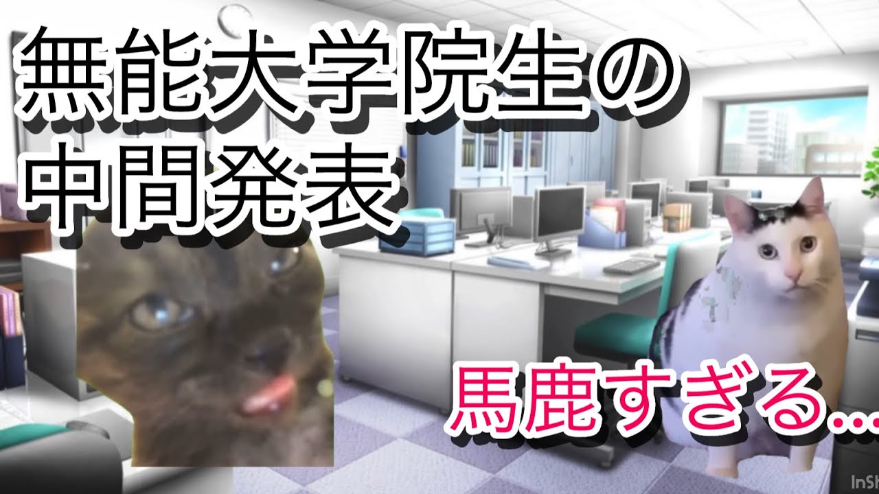 無◯大学院生　中間発表のリアル　【猫ミーム】