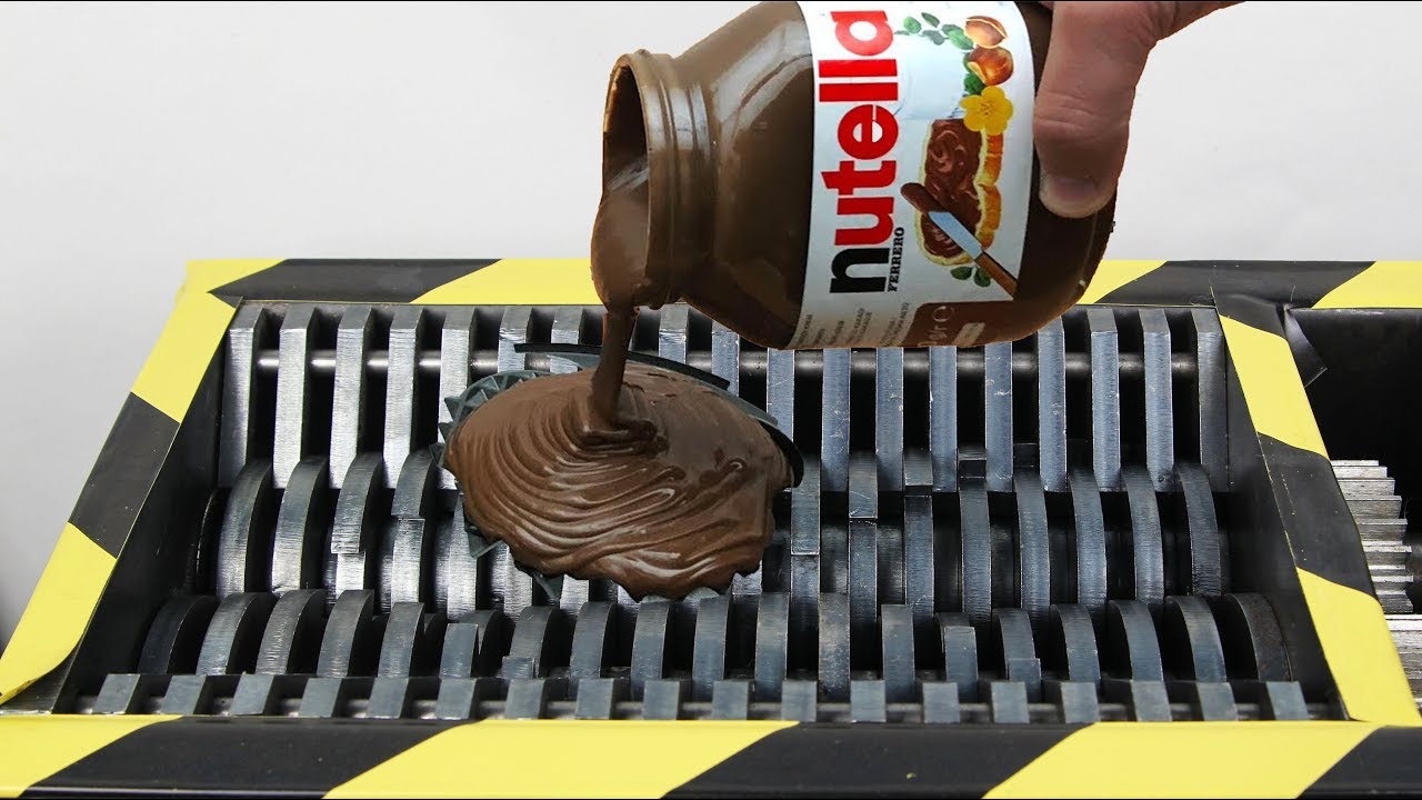 Experiment Shredding Nutella Satisfying | The Crusher