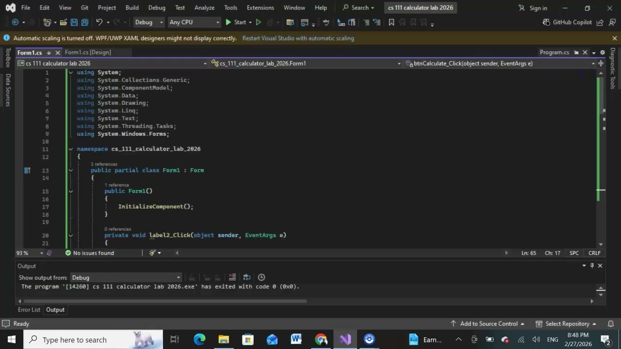 cs 111 , week 2 lab quiz