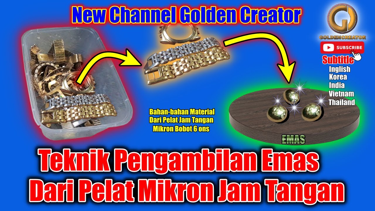 Teknik Pengambilan Emas Dari Pelat Mikron Jam Tangan #micron