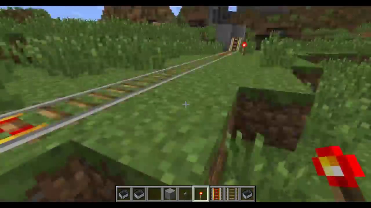 Minecraft — базовая конфигурация рельсов и вагонеток