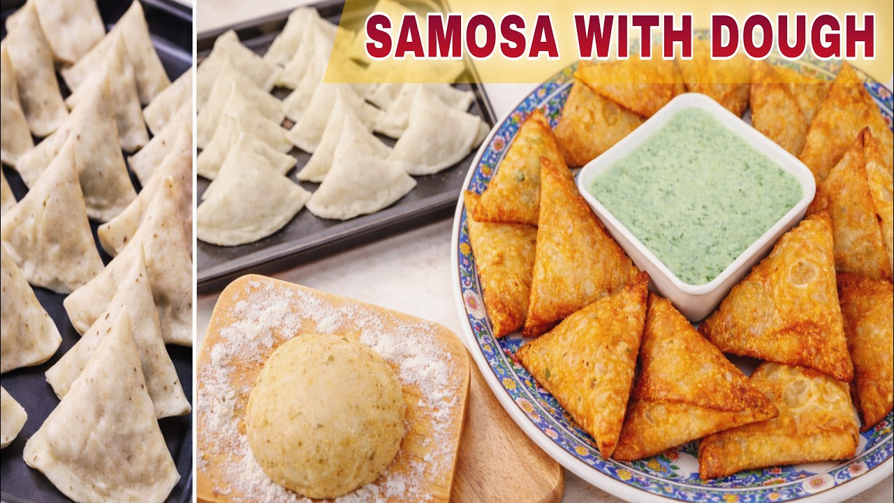 All in one! Samosa Dough, Patti, Folding Tutorial Crispy Aloo Kay Samosy by Gizaa Kada!