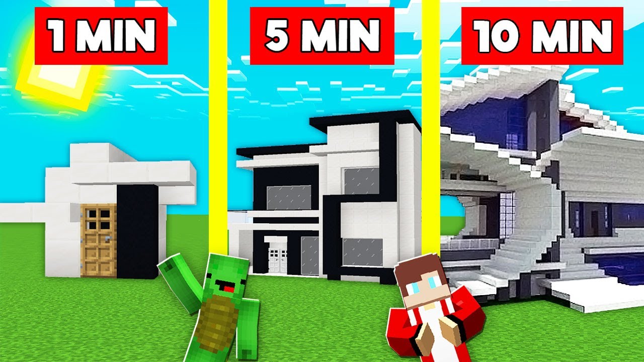 MODERN HOUSE Build Battle Challenge In Minecraft - NOOB VS PRO - Maizen Mizen Mazien Parody