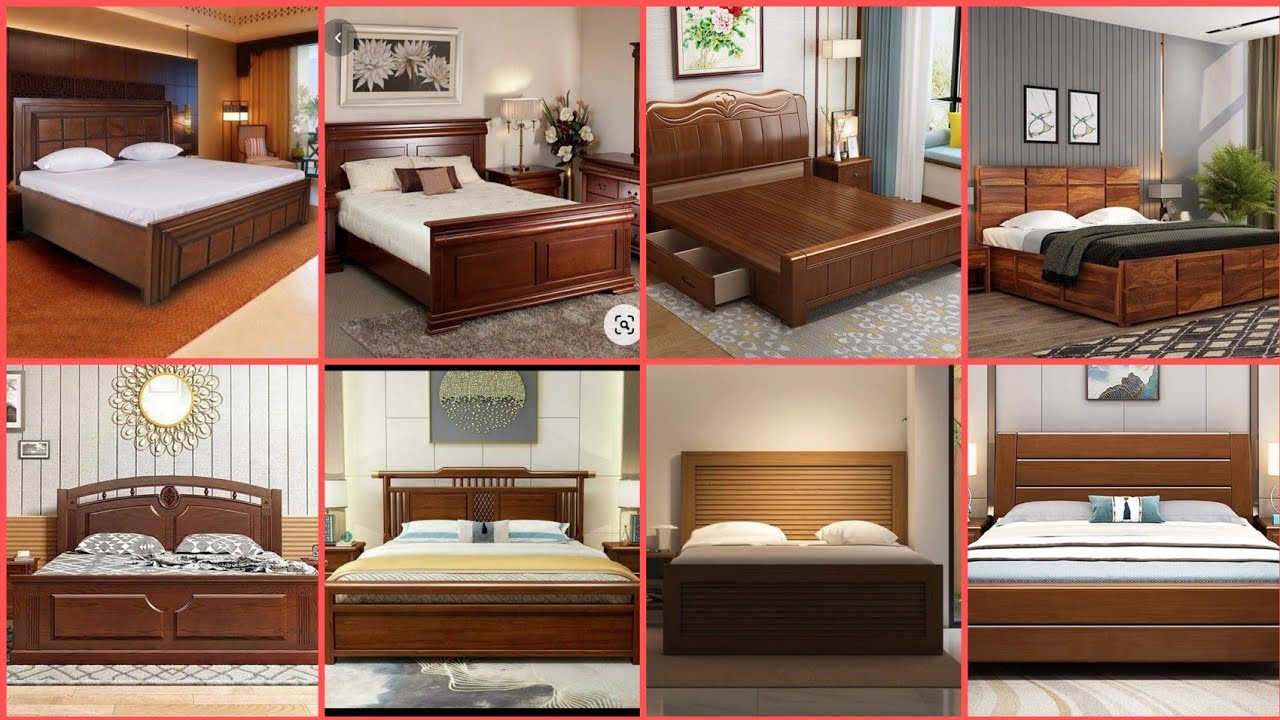 decent and simple wooden bed designs | Top designs of wooden bed
