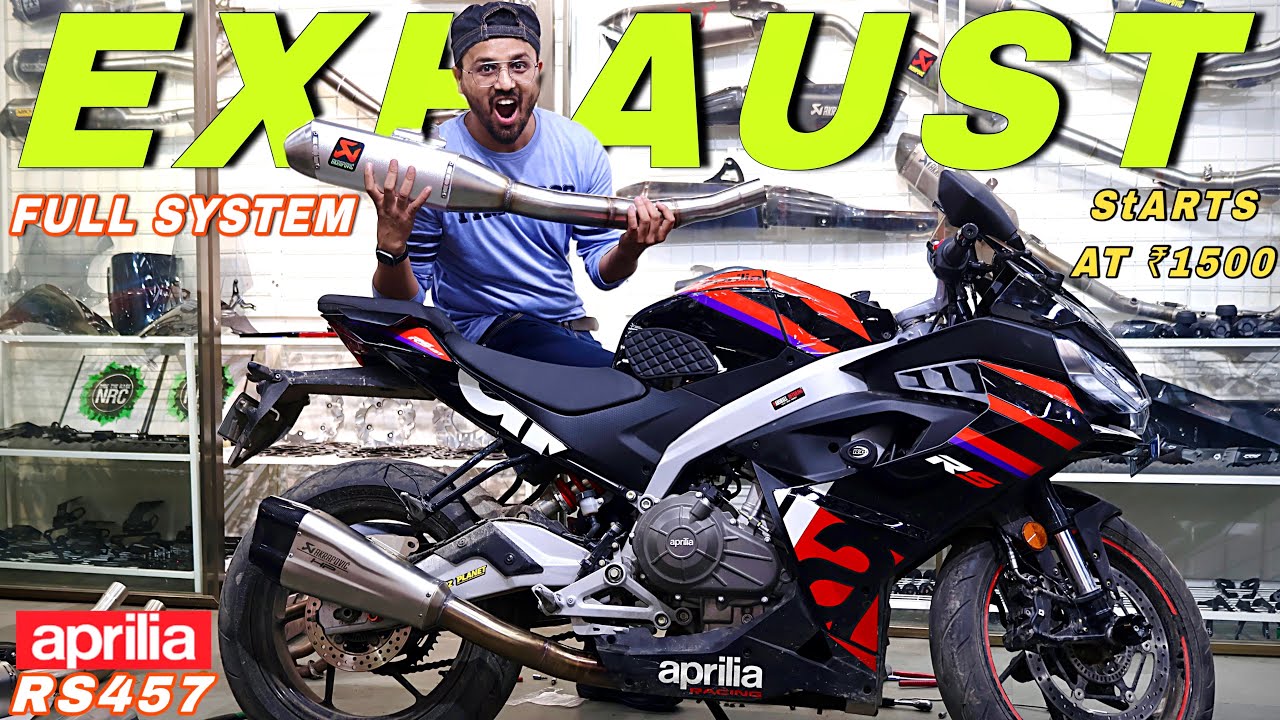 Installing Full System Exhaust in Aprilia RS 457⚡️Starts at Rs 1500⚡️Modified Exhaust Rs457