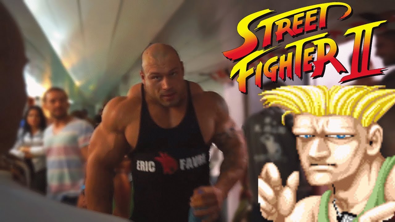 Guile's Theme Goes with Everything - Giant Bodybuilder Morgan Aste vs Little Hallway