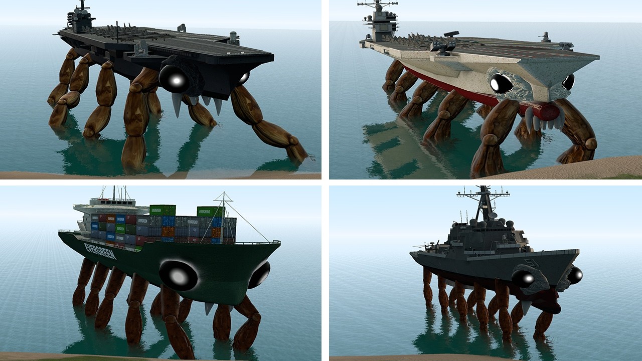 NEW ALL CRABCRAFTCARRIER SIGHTINGS VS ALL MONSTERS In Garry's Mod!