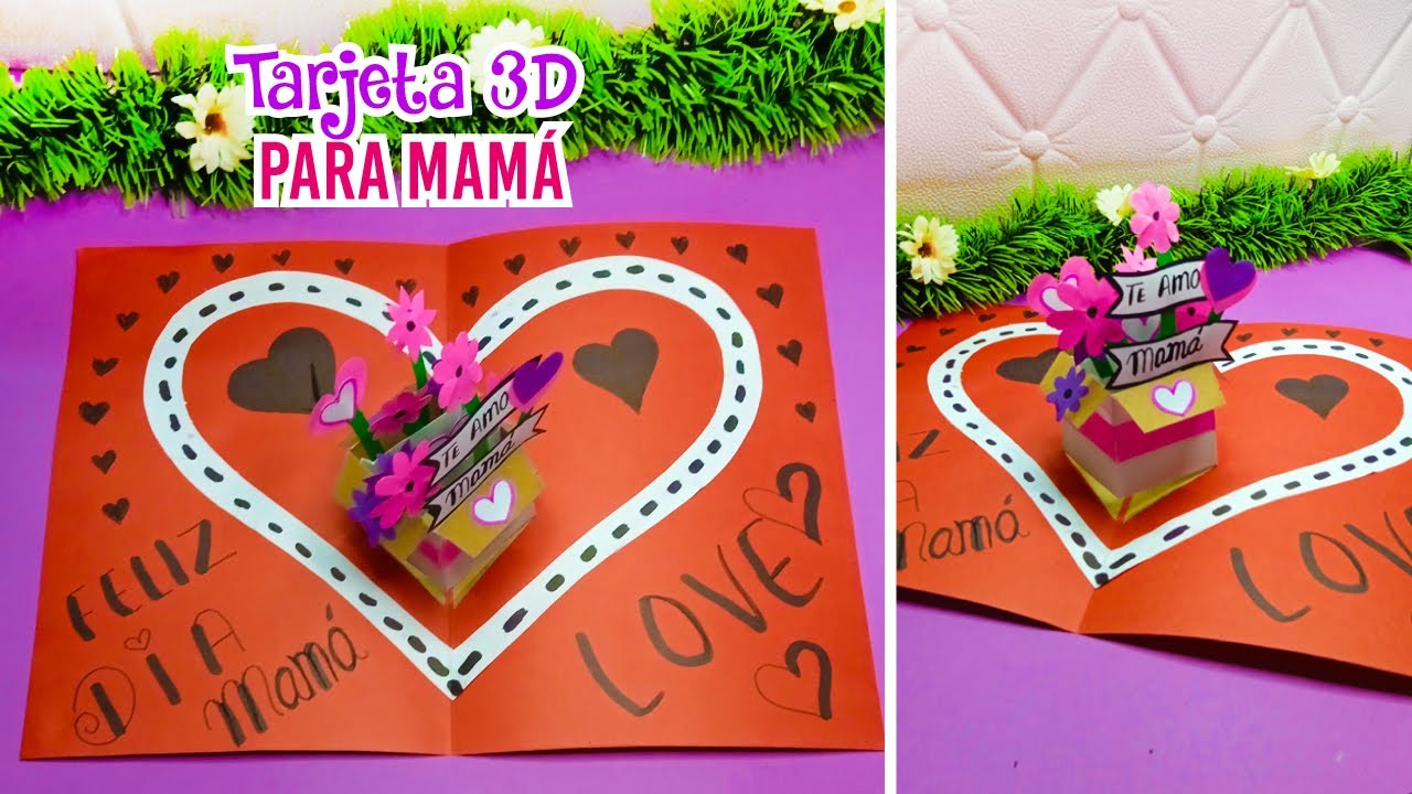TARJETA 3D PARA EL DIA DE LA MADRE / COMO HACER UNA TARJETA 3D  PARA MAMÁ