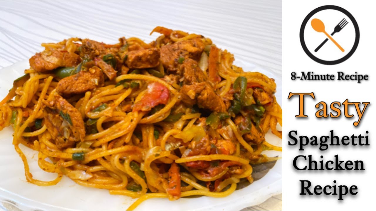 Tasty Spaghetti Recipe | Chicken Vegetable Spaghetti | Homemade Spaghetti Recipe| By 8-Minute Recipe