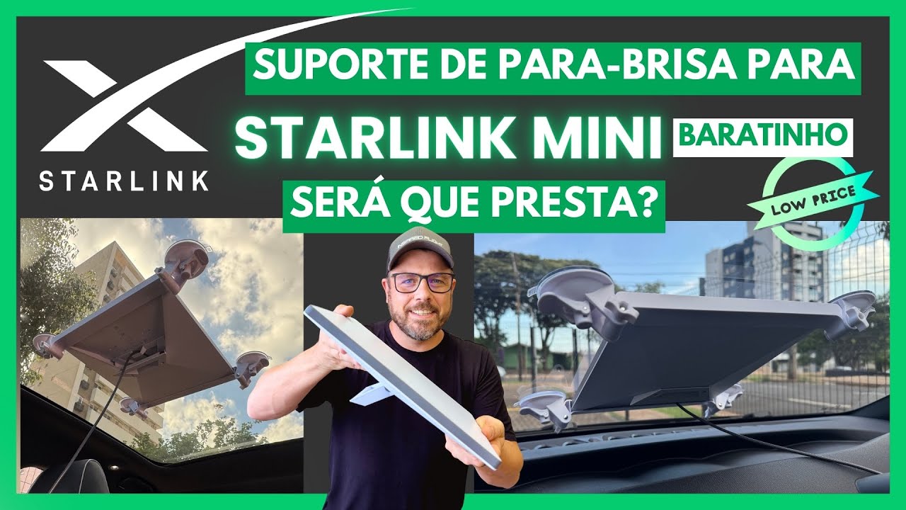 SUPORTE de para-brisa BARATINHO para STARLINK MINI! Será que presta?