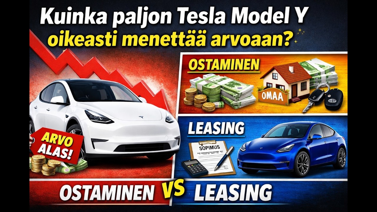Kuinka paljon Tesla Model Y oikeasti menettää arvoaan? Ostaminen vs työsuhdeauto