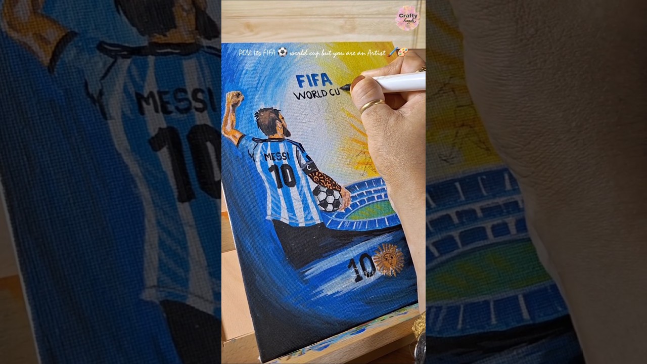 ⚽ Painting FIFA World Cup on Canvas 🎨 🏆 #FIFAworldcup2026 #art #shortsfeed #shortsviral #viralshorts