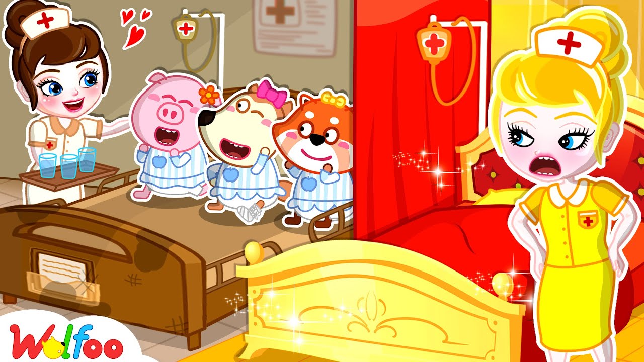 Which Barbie Nurse Cares More? Rich or Broke Nurse? | Wolfoo Channel | Kids Cartoon