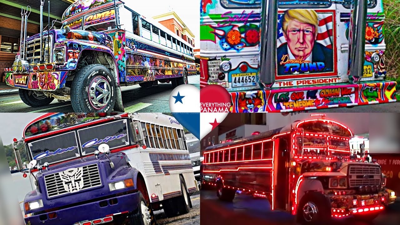 LOS MEJORES DIABLO ROJO BUS DE PANAMA / Best of Panama’s Custom Converted Red Devil Ex-School Buses