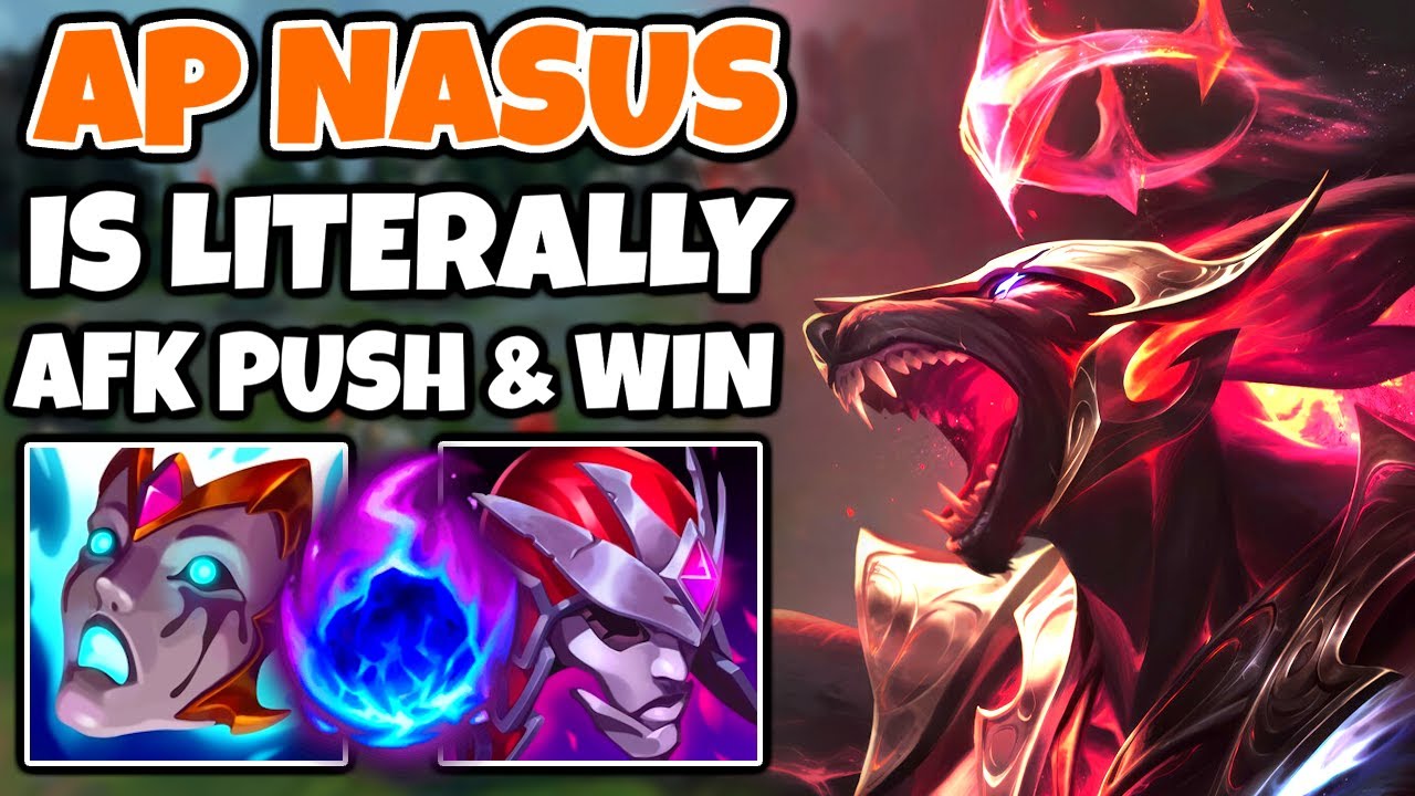 AP NASUS MID wins by ONLY PUSHING (HUGE DAMAGE on E) | Off-Meta Climb | 13.15