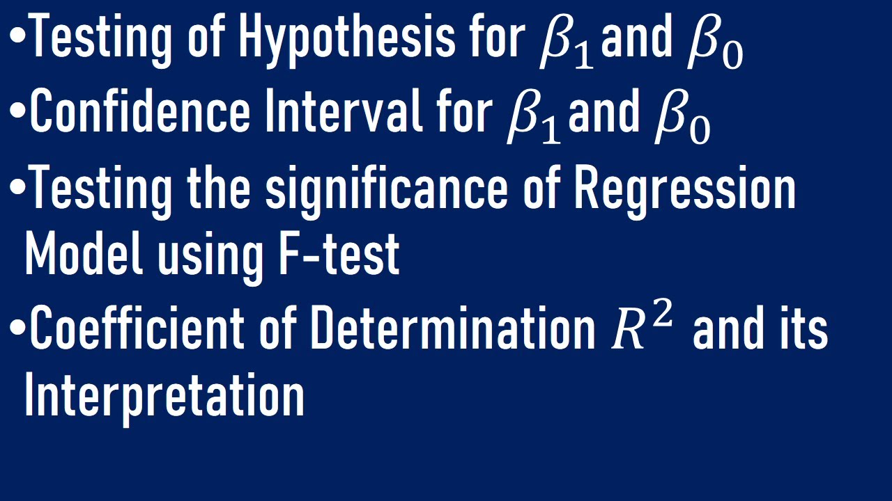 Inference in Simple Linear Regression | Part - 1