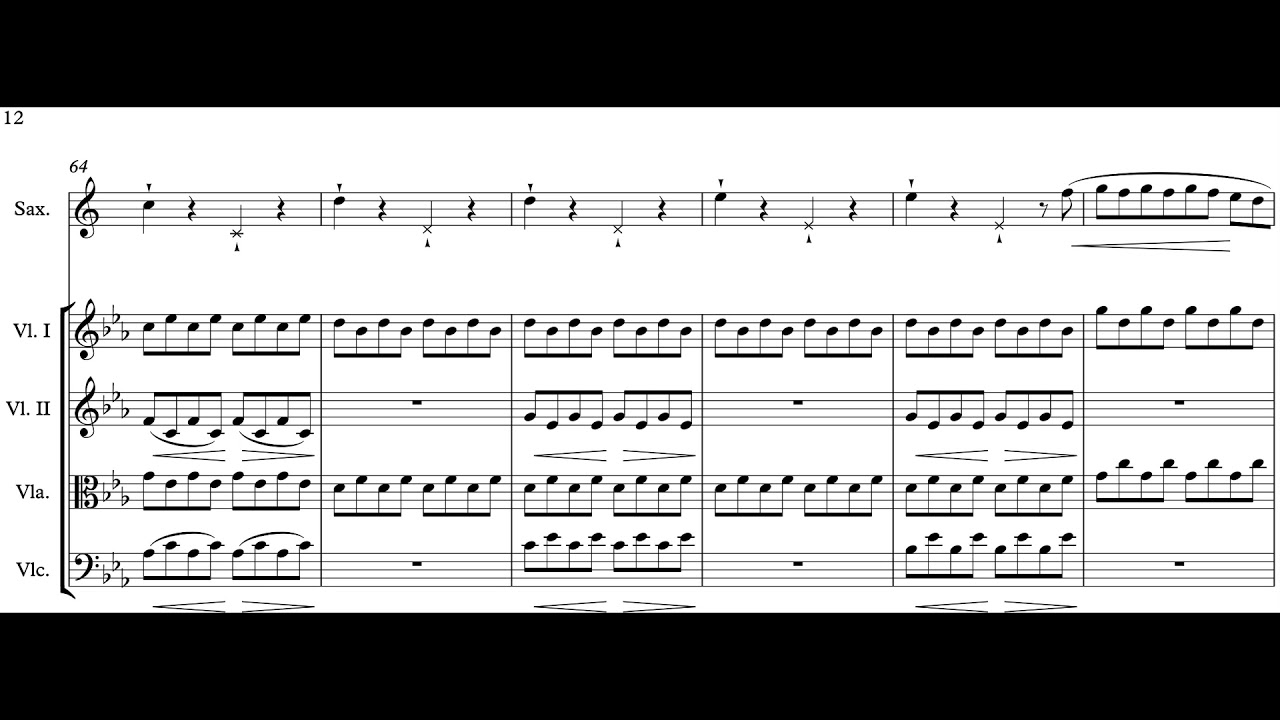 Ippolito Parrinello - Concerto for Baritone Saxophone and Strings (2017) [Score-Video]