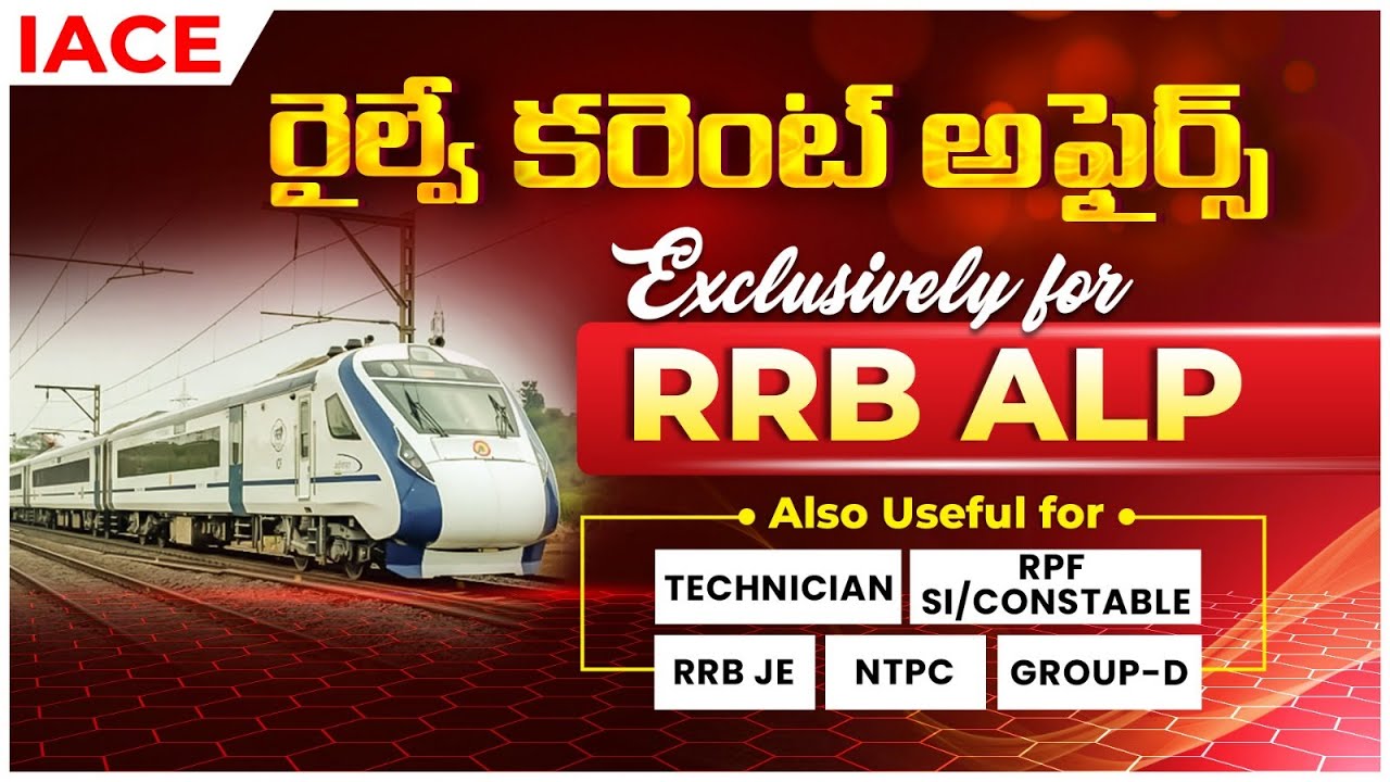 రైల్వే కరెంట్ అఫైర్స్ Exclusively For RRB ALP CBT-I 2024 | Also Useful For All Railway Exams | IACE