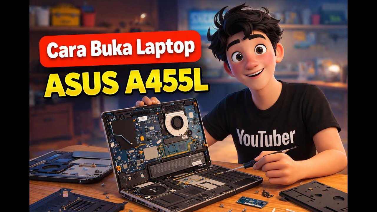 Cara Buka Laptop Asus A455L | Untuk Pemula Full Tutorial
