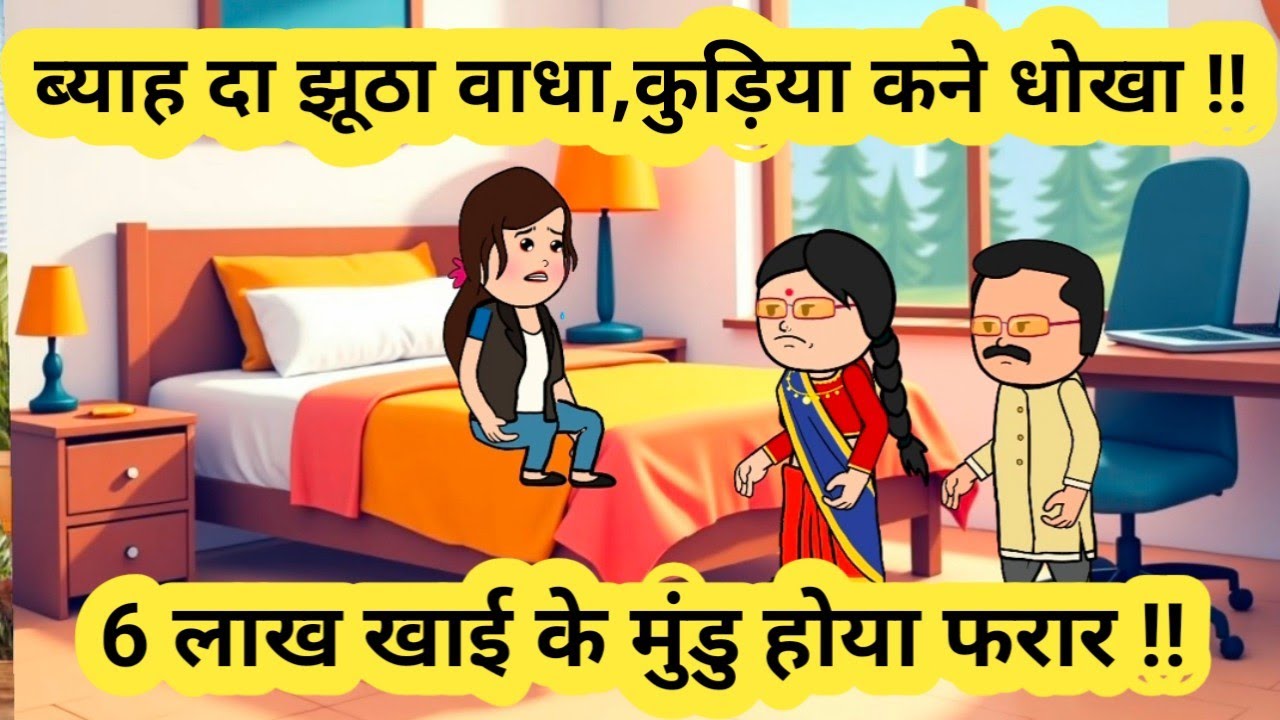 ब्याह दा झूठा वाधा,कुड़िया कने धोखा ||6 लाख खाई के मुंडु होया फरार ||real story||#cartoon #funny