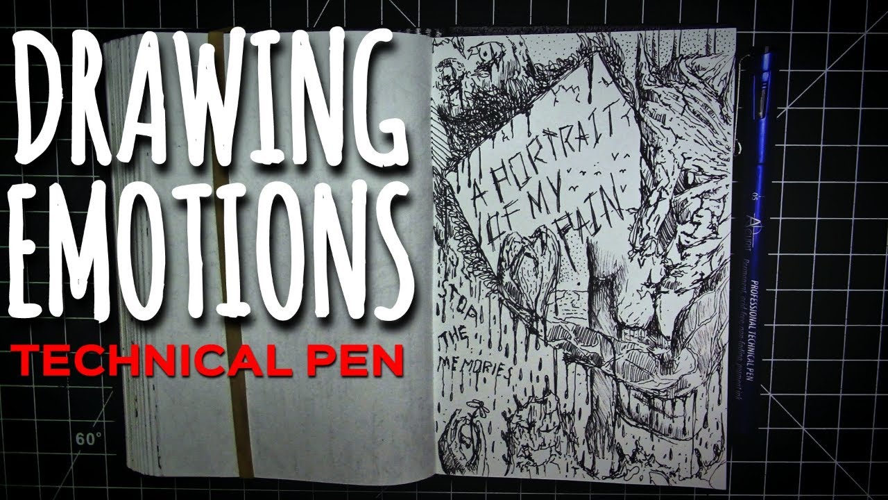 Drawing Emotions: A Portrait Of My Pain - Acurit Technical Pen Doodle