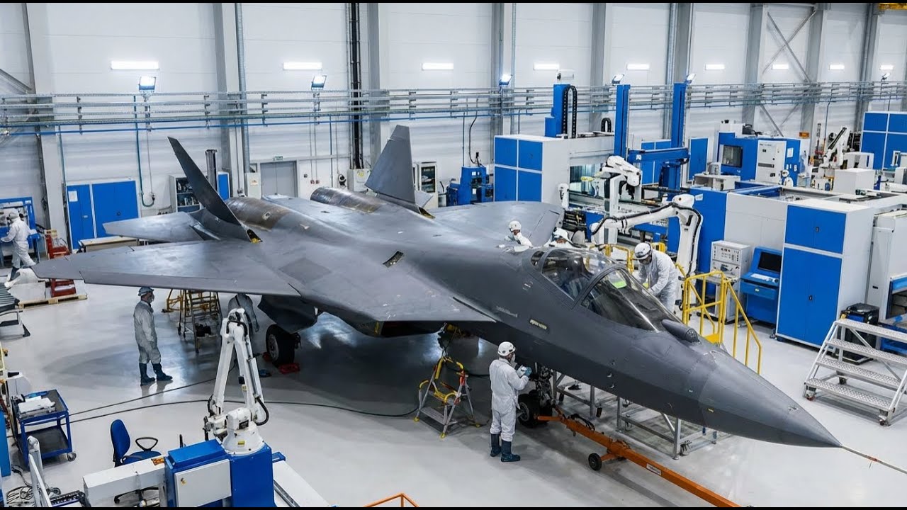 Su-57 Factory: Improved Stealth RAM Coating & Robotic Radar Absorbent Process Revealed