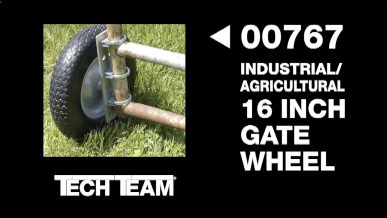 How to Keep a Farm / Cattle Gate from Dragging Use Tech Team’s 00767 16” Gate Wheel End Mount