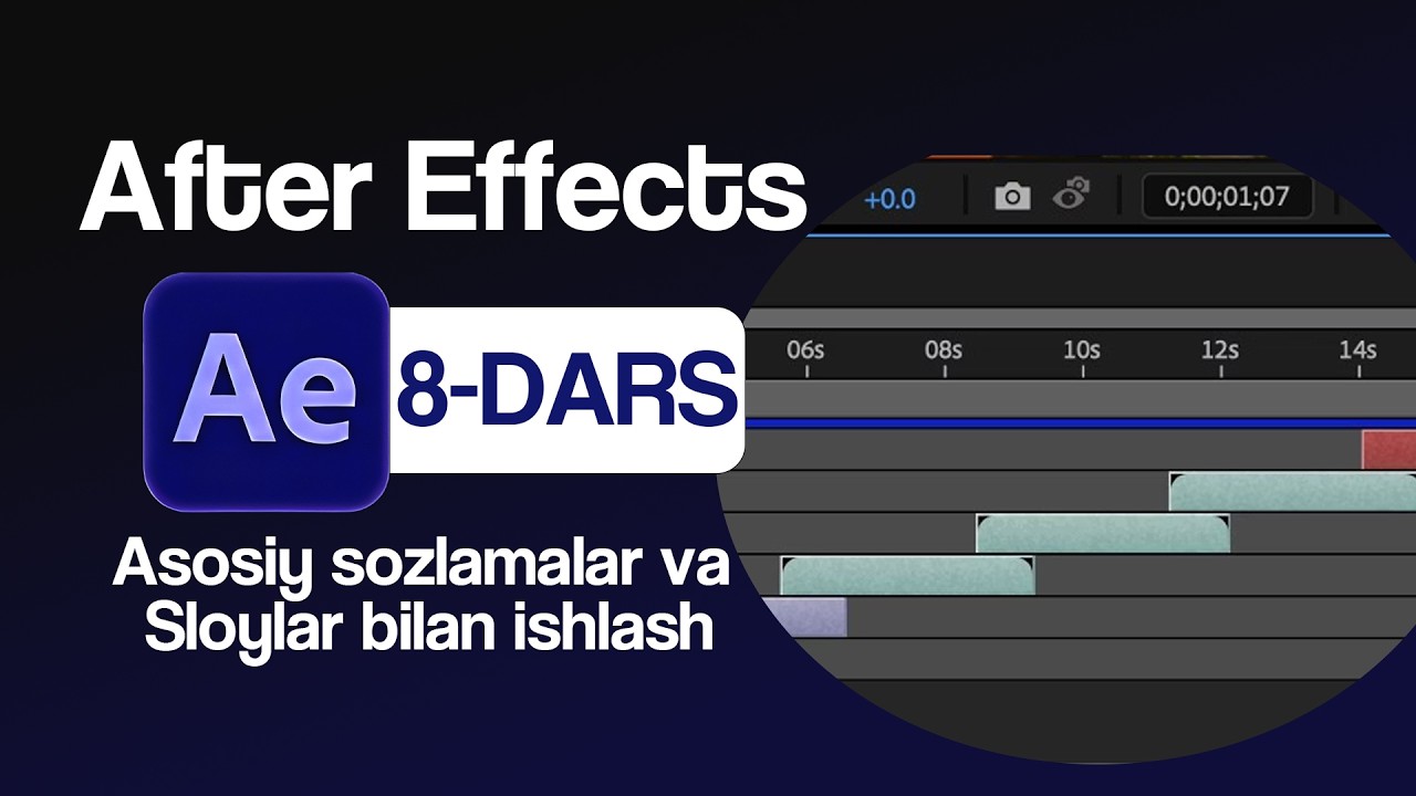 Adobe After Effects Dasturida Layerlar Bilan Ishlash || 8 -DARS